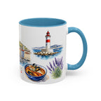 Marseille Illustrated Travel Mug | City Souvenir Accent Coffee Mug | 11oz 15oz Ceramic Cup
