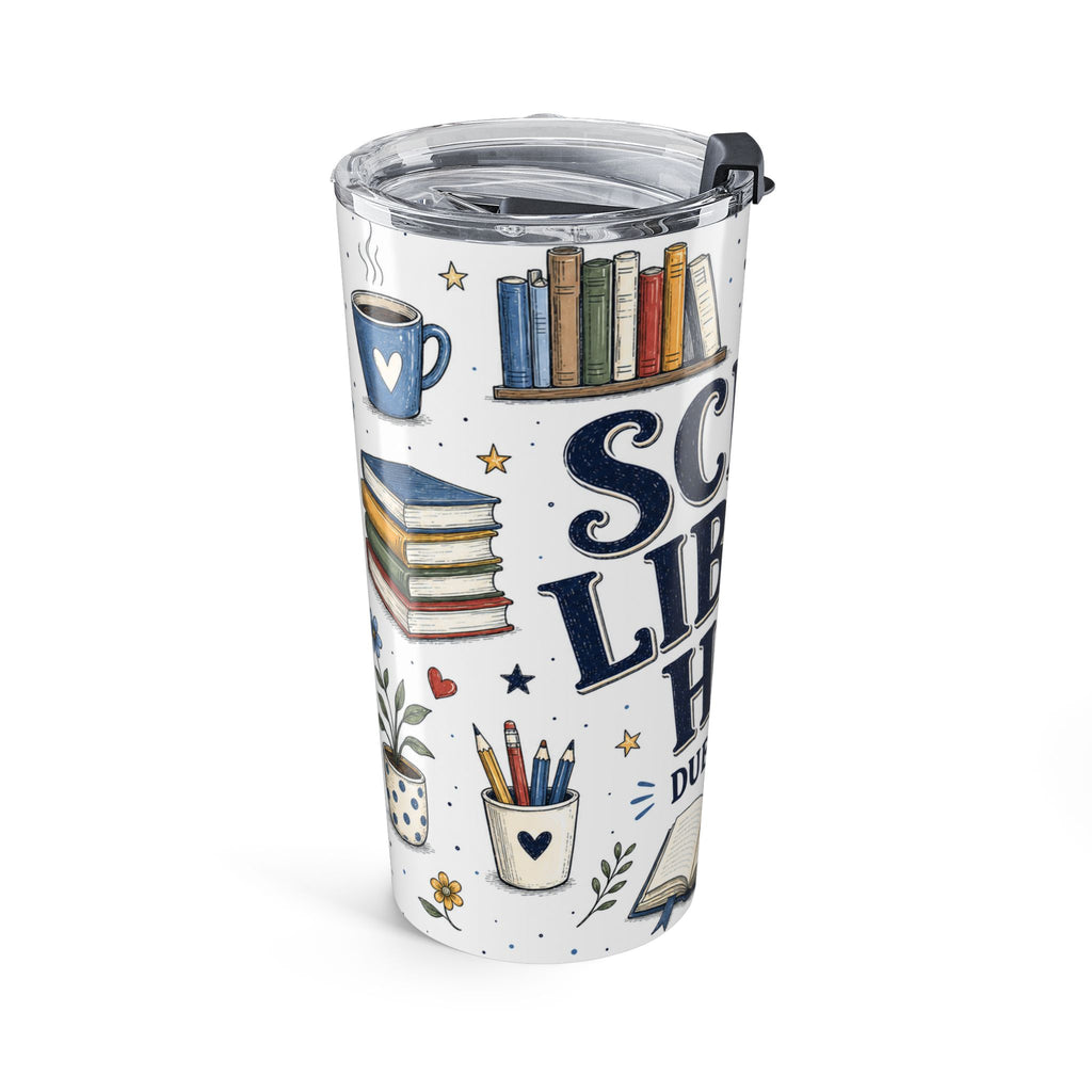 School Library Hero 20oz Tumbler | Due Date Hero | Insulated Stainless Steel Travel Cup