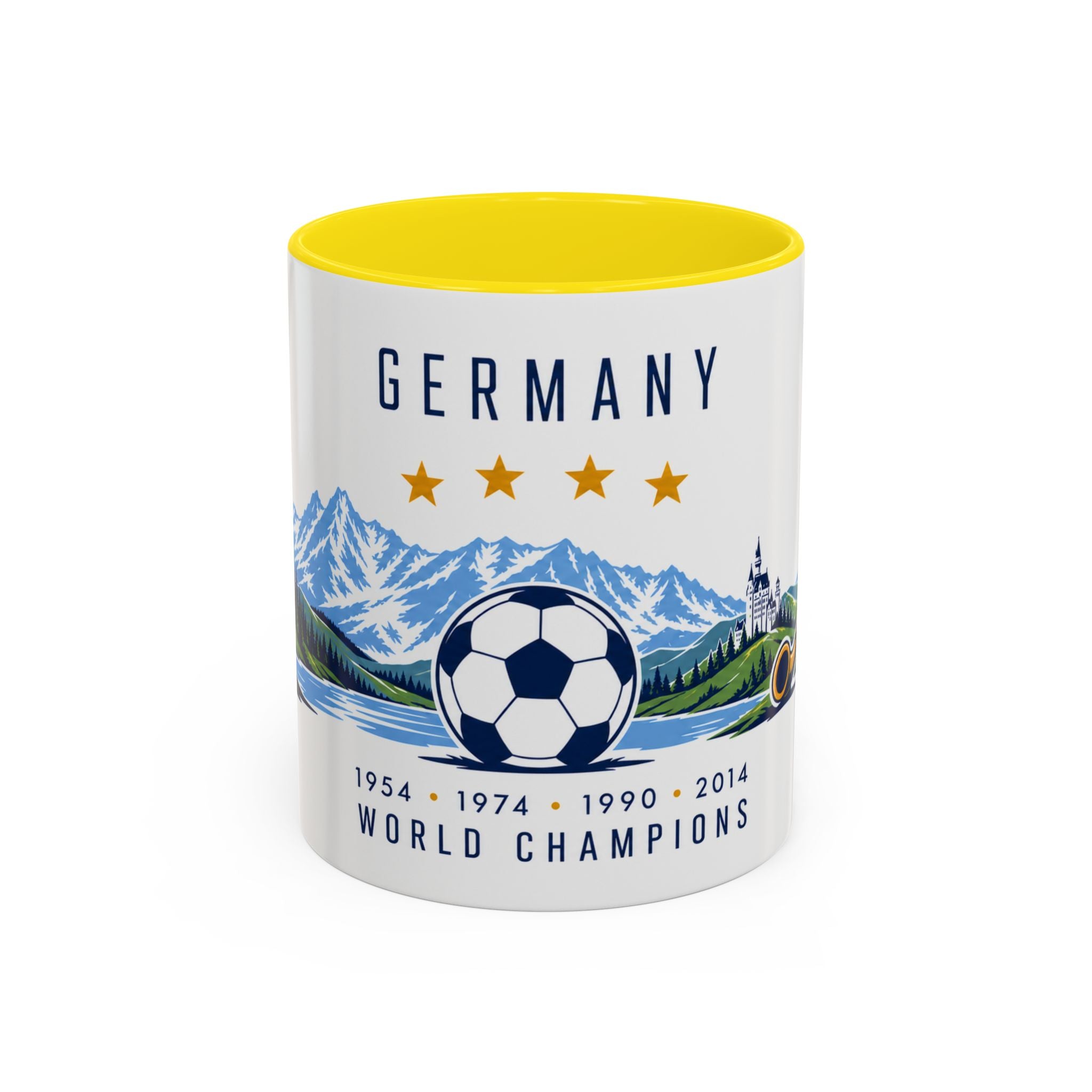 Germany World Champions Mug | Four Time Soccer Champion Gift | German Football Fan Cup | 1954–2014 | 11oz 15oz Accent Mug