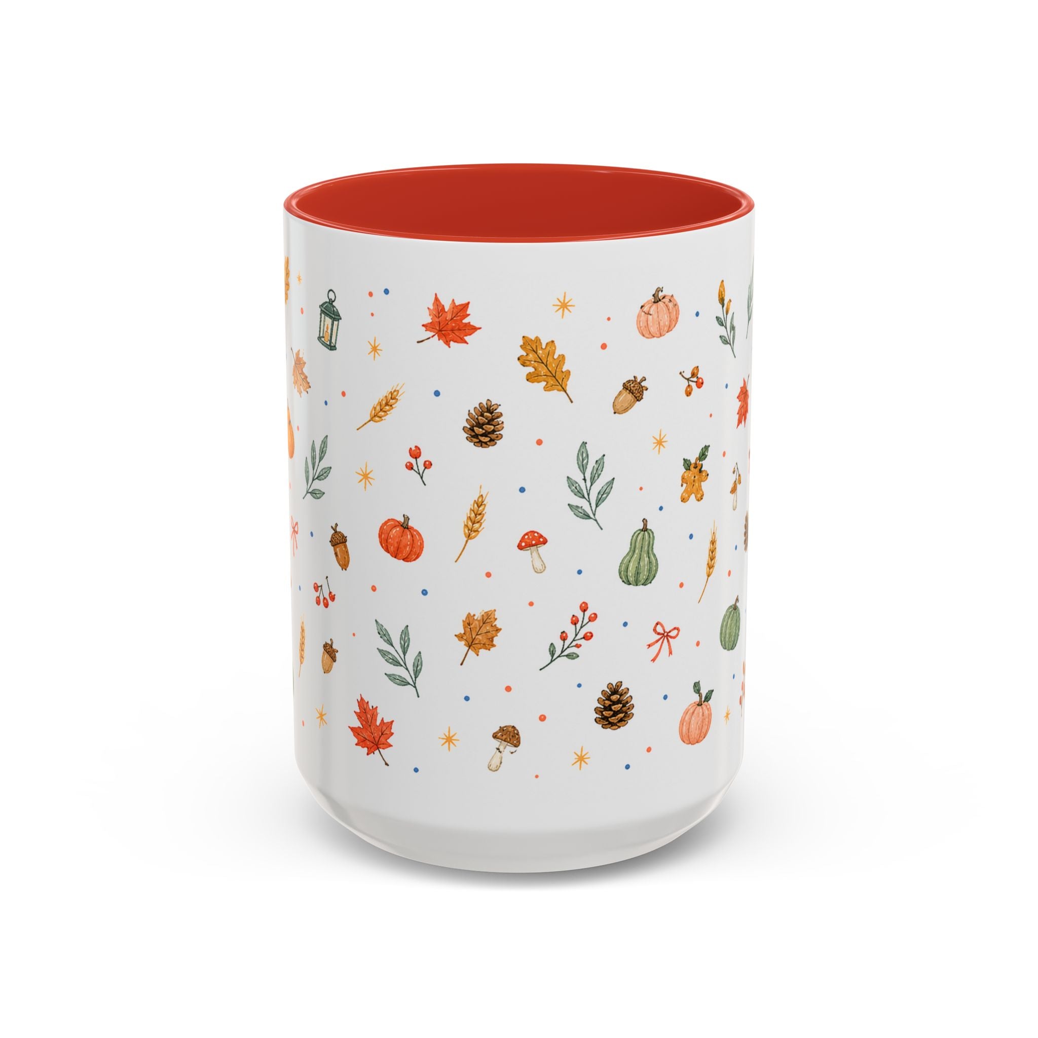 Thanksgiving Mug | Watercolor Autumn Harvest Gift | Pumpkin Leaf Accent Coffee Cup 11oz 15oz
