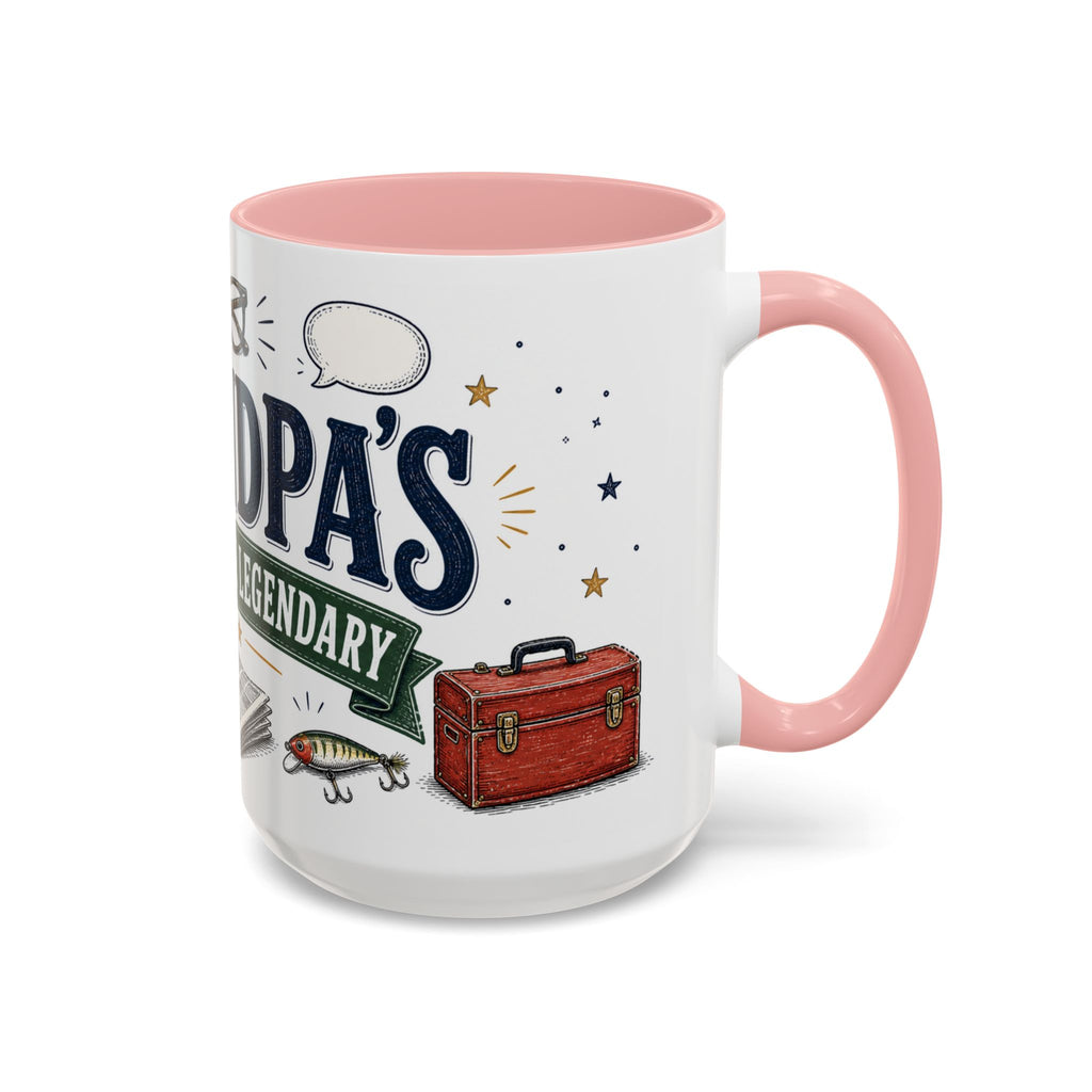 Grandpa's Jokes Are Legendary Coffee Mug | Funny Gift From Grandkids | Accent Ceramic 11oz 15oz
