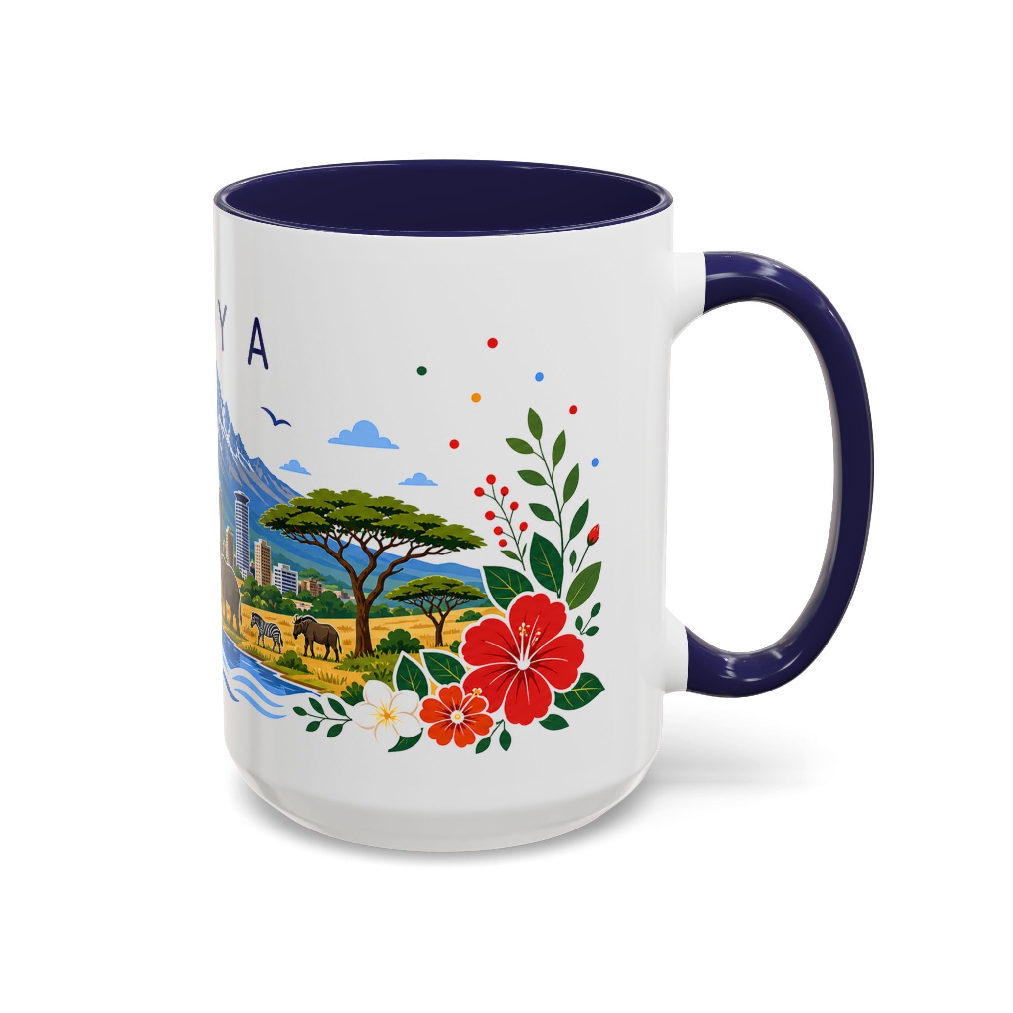 Kenya Coffee Mug | Travel Souvenir Accent Mug | Place Gift Ceramic Cup 11oz 15oz