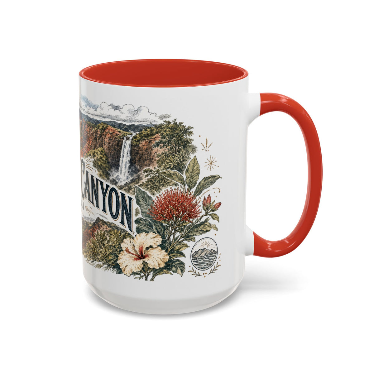 Waimea Canyon Mug, Kauai Travel Souvenir, Bucket List Gift, Accent Ceramic Coffee Mug 11oz 15oz