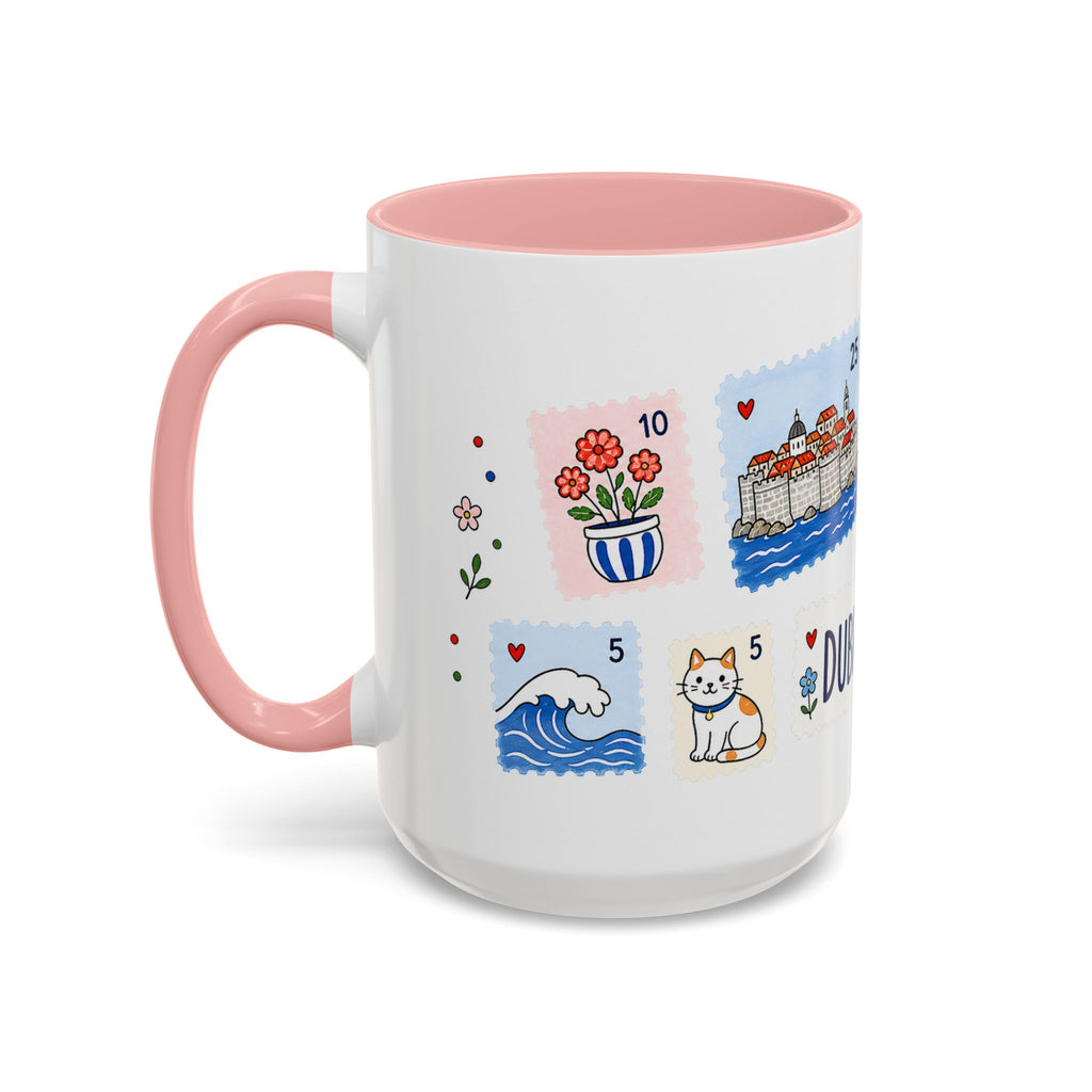 Dubrovnik Coffee Mug | Postage Stamp Collage Mug | Travel Souvenir Accent Cup 11oz 15oz