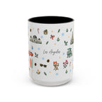Los Angeles Christmas Mug | Watercolor City Souvenir | Ceramic Coffee Cup (11oz or 15oz)