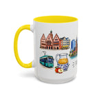 Frankfurt Illustrated Travel Mug | City Souvenir Accent Coffee Mug | 11oz 15oz Ceramic Cup