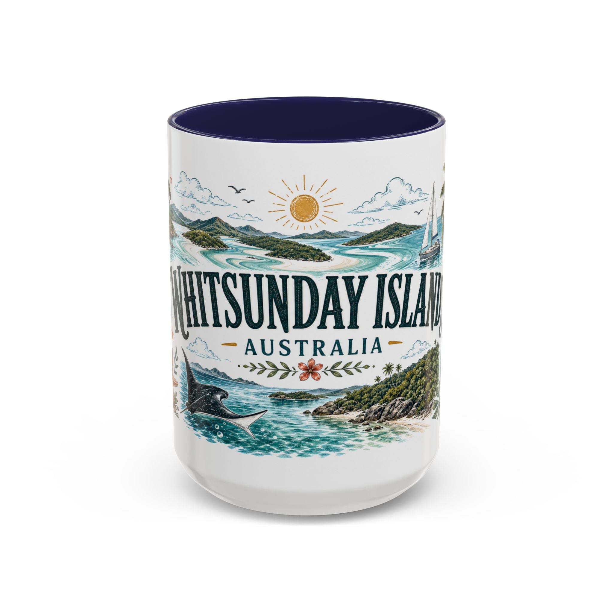 Whitsunday Islands Mug, Australia Travel Souvenir, Bucket List Gift, Accent Ceramic Coffee Mug 11oz 15oz