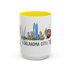 Oklahoma City Illustrated Travel Mug | City Souvenir Accent Coffee Mug | 11oz 15oz Ceramic Cup