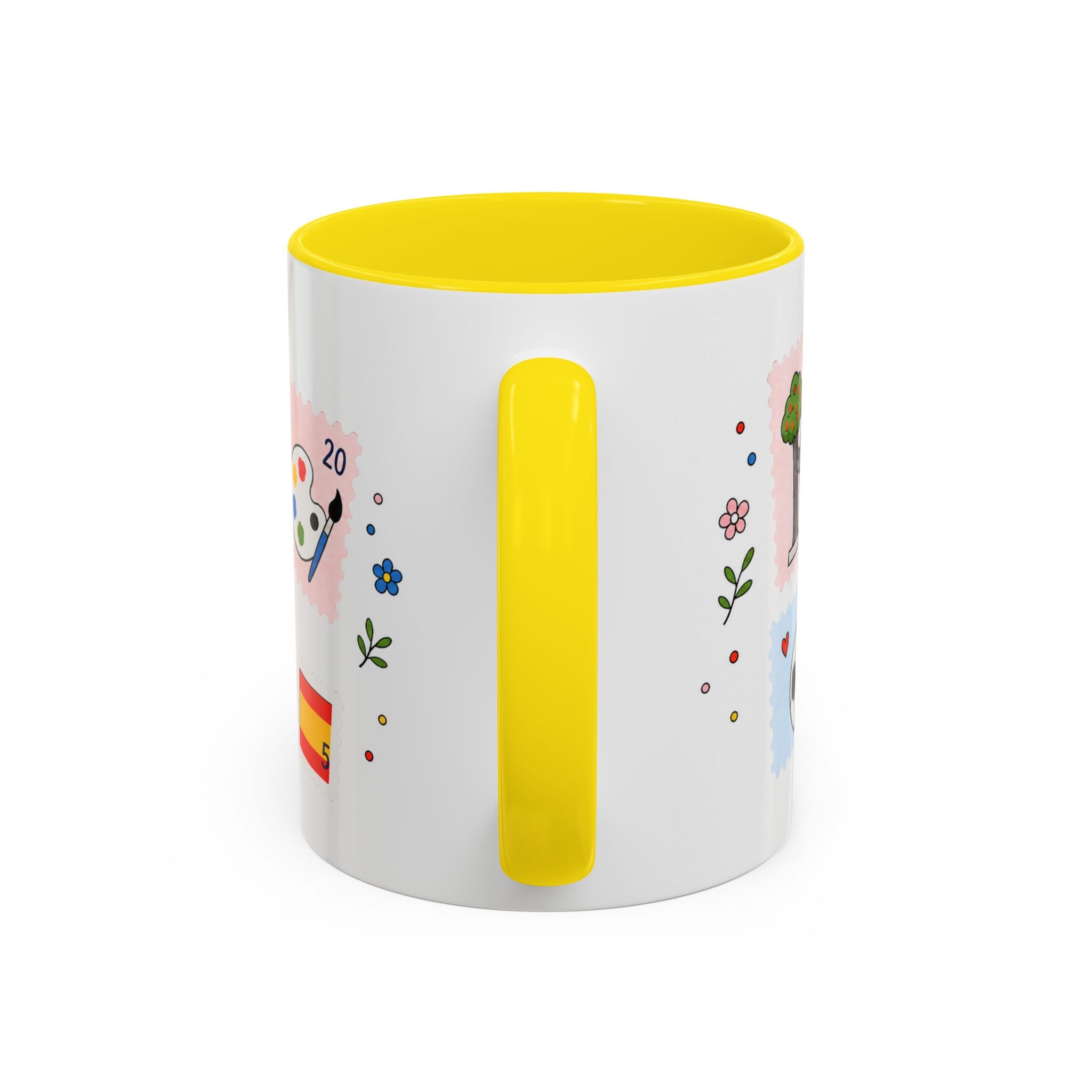 Madrid Coffee Mug | Postage Stamp Collage Mug | Travel Souvenir Accent Cup 11oz 15oz
