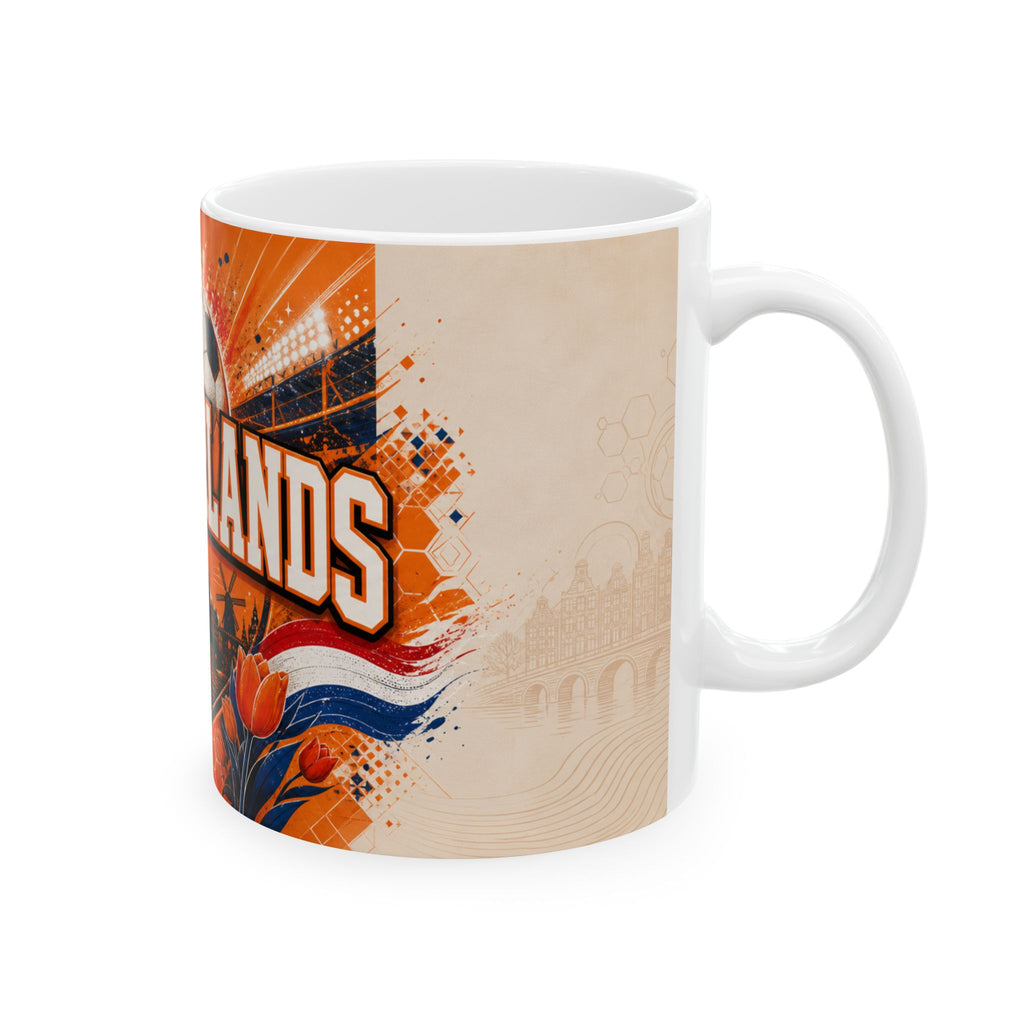 Netherlands Soccer Spirit Coffee Mug | Soccer Fan Gift | Ceramic 11oz 15oz Match Day Cup
