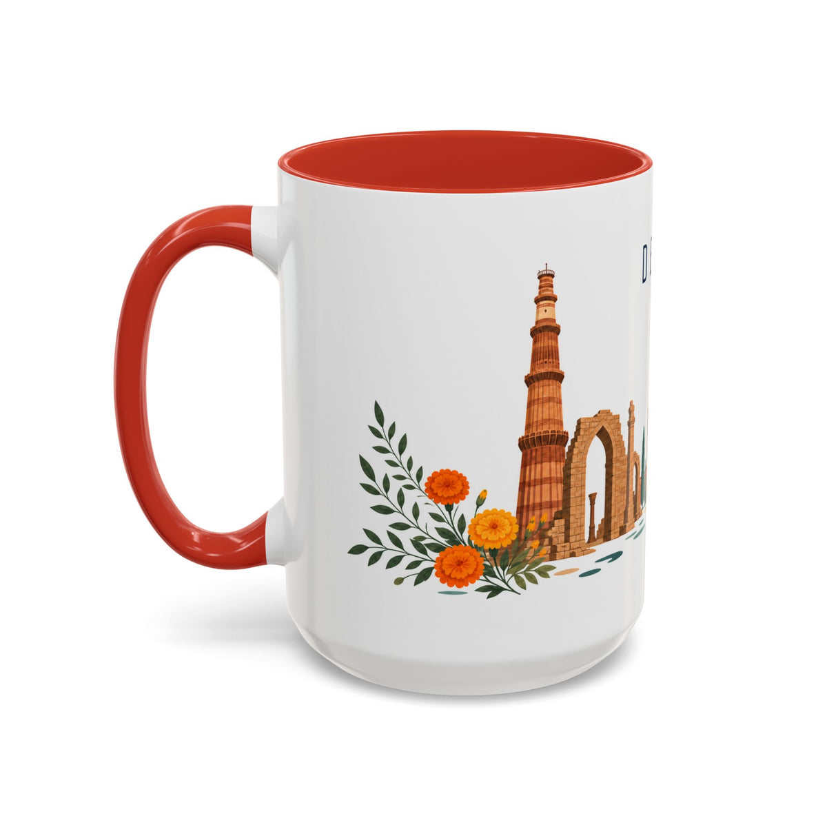 Delhi Coffee Mug | India Travel Souvenir | Porcelain Decal City Gift | 11oz 15oz Accent Mug