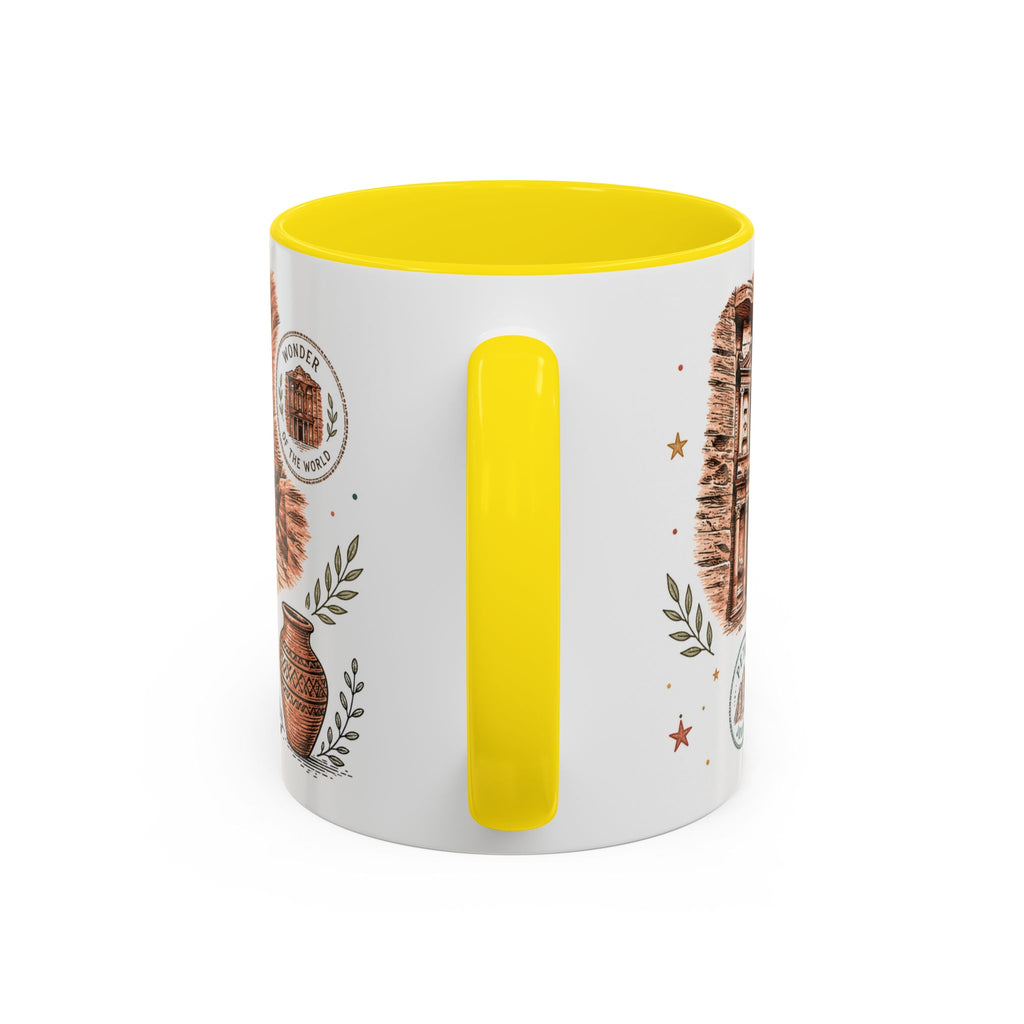 Petra Coffee Mug | Travel Destination Souvenir Gift | Accent Color Ceramic 11oz 15oz