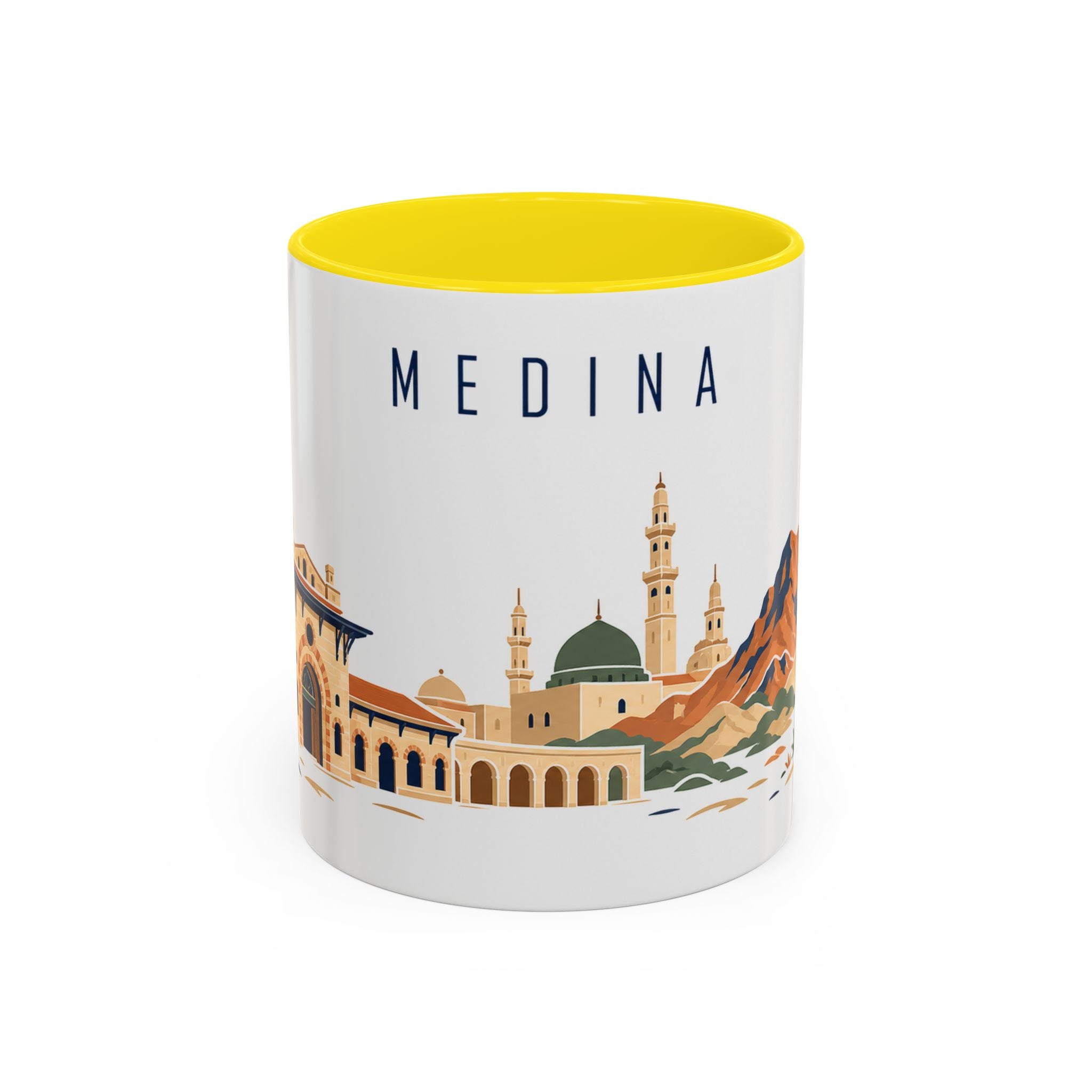 Medina Coffee Mug | Saudi Arabia Travel Souvenir | Porcelain Decal City Gift | 11oz 15oz Accent Mug