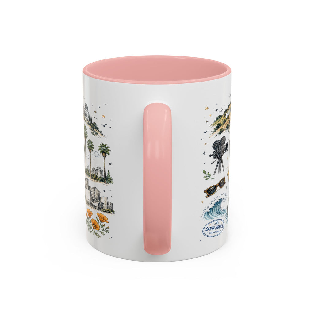 Los Angeles Coffee Mug | California Souvenir City Gift | Accent Color Ceramic 11oz 15oz