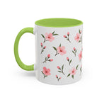 Delaware Peach Blossom Mug, State Flower Floral Coffee Cup, 11oz Botanical Gift