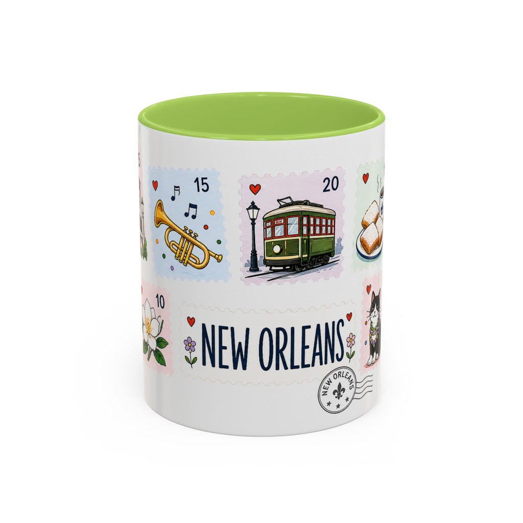 New Orleans Coffee Mug | Postage Stamp Collage Mug | Travel Souvenir Accent Cup 11oz 15oz