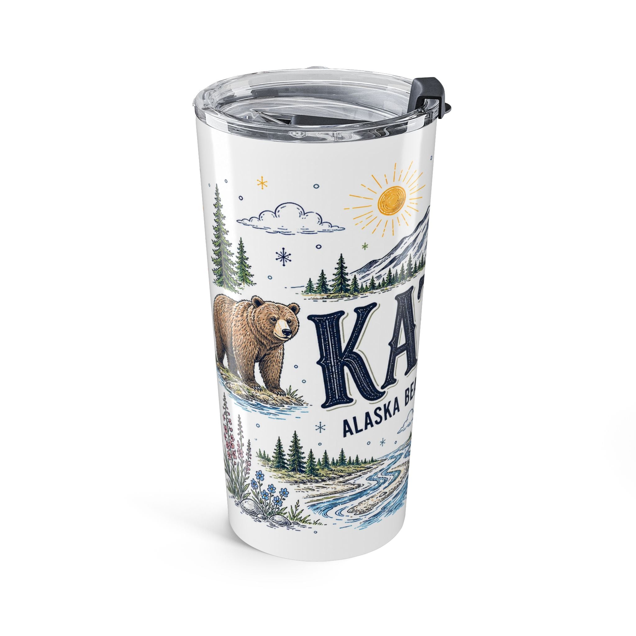 Katmai National Park 20oz Tumbler | Alaska Bear Watching Wildlife Gift | Insulated Stainless Steel Travel Cup