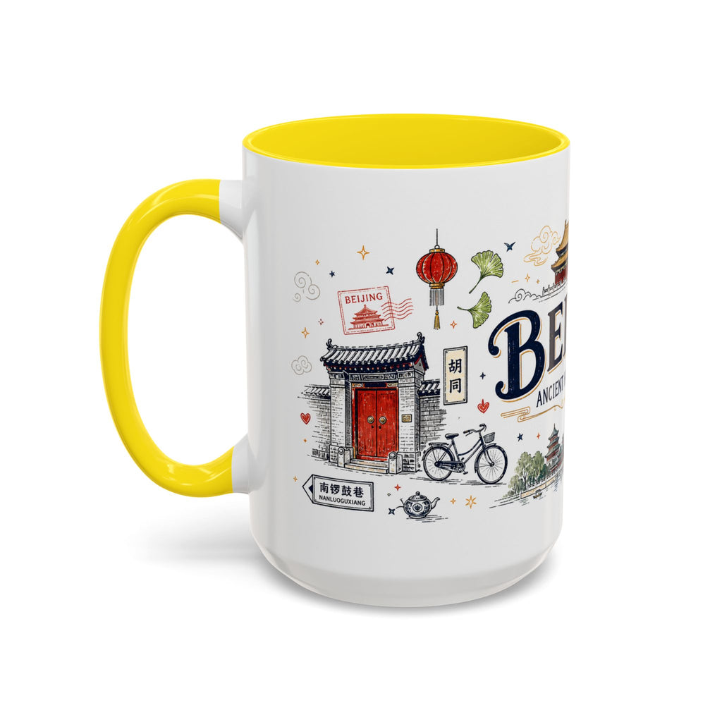 Beijing Coffee Mug | China Souvenir Travel Gift | Accent Color Ceramic 11oz 15oz