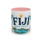 Fiji Coffee Mug | Travel Destination Souvenir Gift | Accent Color Ceramic 11oz 15oz
