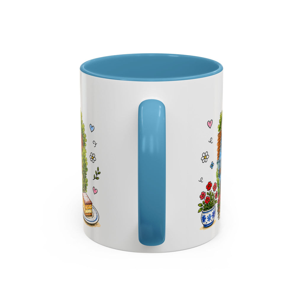 Cesky Krumlov Illustrated Travel Mug | Czechia Souvenir Accent Coffee Mug | 11oz 15oz Ceramic Cup