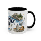Dubrovnik Coast Coffee Mug | Travel Destination Souvenir Gift | Accent Color Ceramic 11oz 15oz