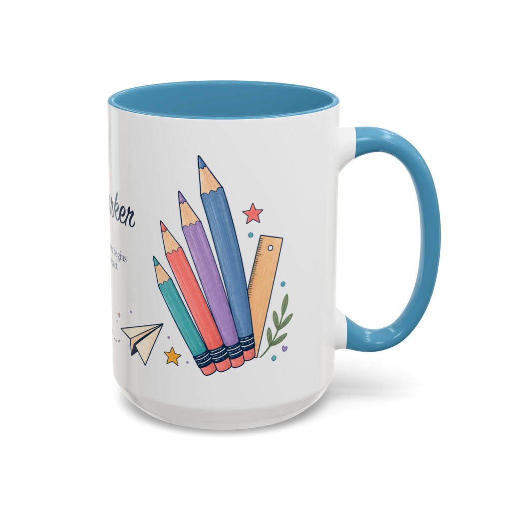 Personalized First Year Teacher Mug | Custom Name Pencil Coffee Cup