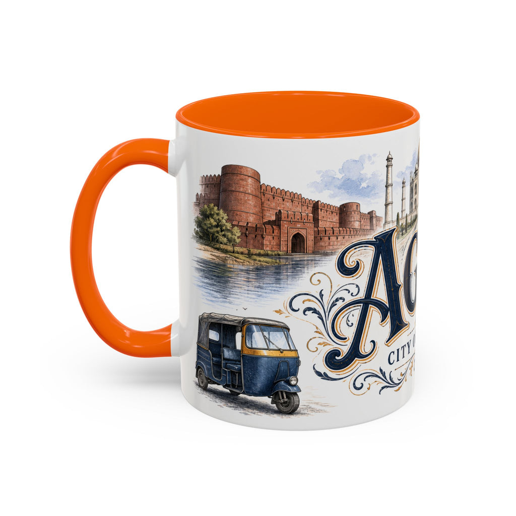 Agra Coffee Mug | India Travel Souvenir | Vintage Illustrated City Gift | 11 oz 15 oz Accent Mug