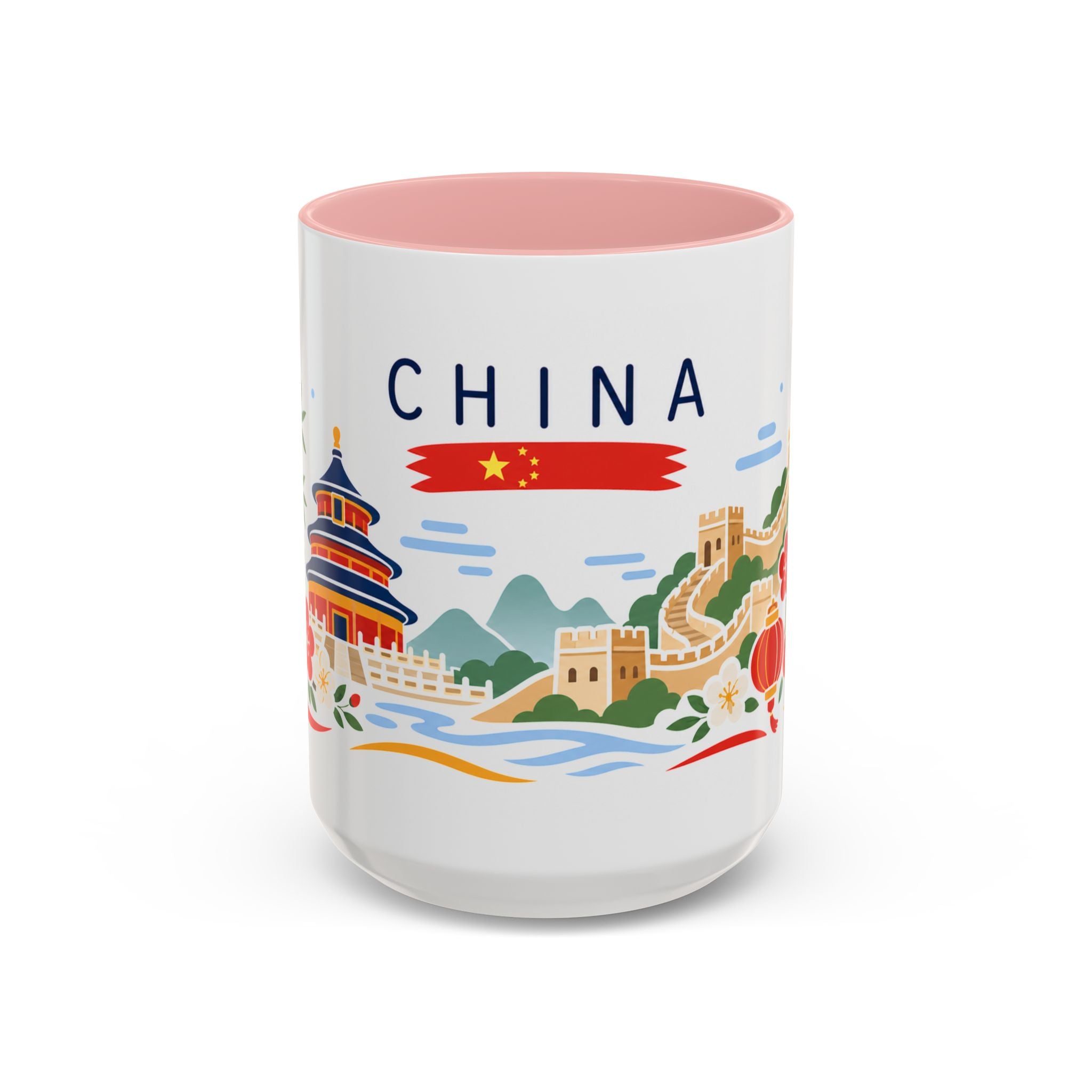 China Coffee Mug | Travel Souvenir Accent Mug | Country Gift Ceramic Cup 11oz 15oz