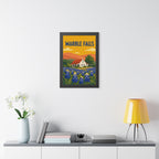 Marble Falls United States Framed Poster | Vintage Travel Wall Art | Black Walnut White Frame | 16x24 20x30