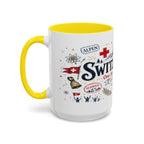 Switzerland Coffee Mug | World Cup Soccer Fan Gift | Accent Color Ceramic 11oz 15oz