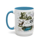 Olympic Coffee Mug | National Park Hiking Rainforest Gift | Accent Color Ceramic 11oz 15oz
