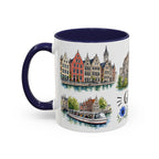 Ghent Illustrated Travel Mug | City Souvenir Accent Coffee Mug | 11oz 15oz Ceramic Cup