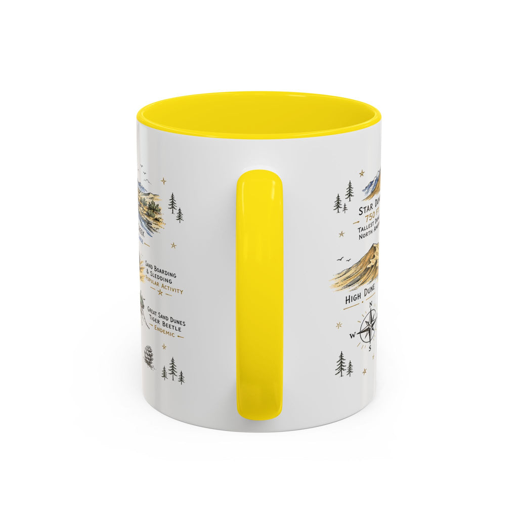 Great Sand Dunes National Park Coffee Mug | Colorado Desert Mountain Dunes Gift | Accent Color Ceramic 11oz 15oz