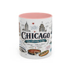 Chicago Coffee Mug | Illinois Souvenir City Gift | Accent Color Ceramic 11oz 15oz
