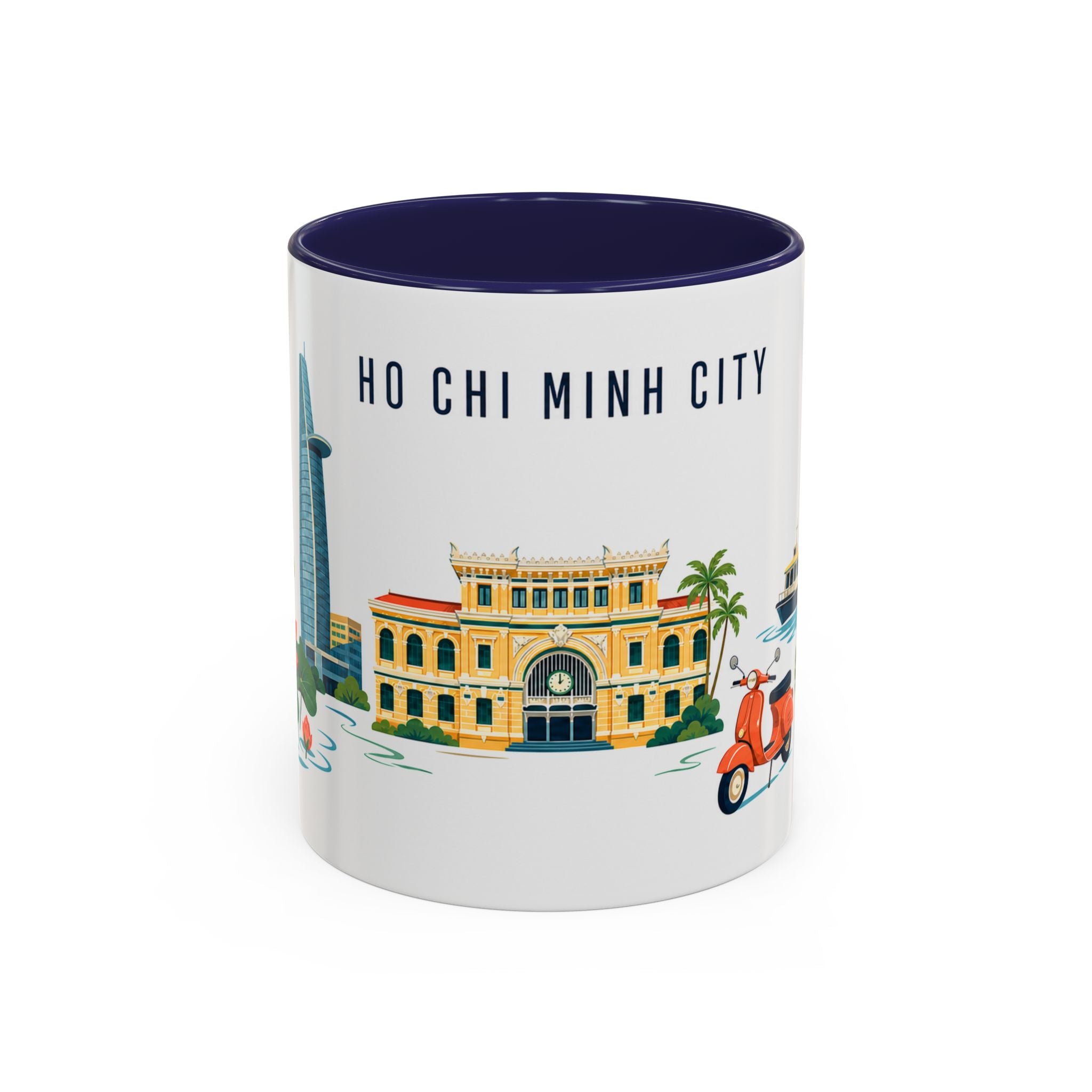 Ho Chi Minh City Coffee Mug | Vietnam Travel Souvenir | Porcelain Decal City Gift | 11oz 15oz Accent Mug