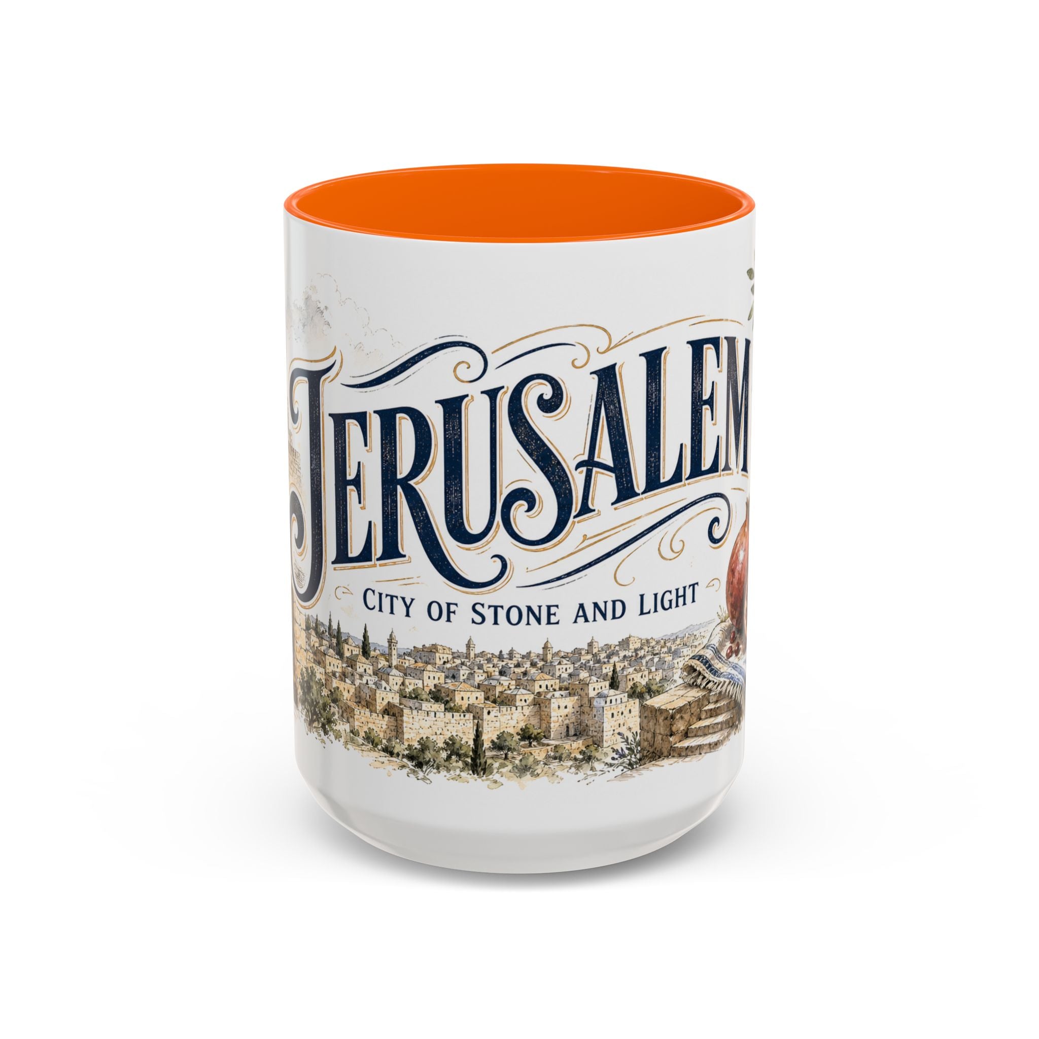 Jerusalem Coffee Mug | Jerusalem region Travel Souvenir | Vintage Illustrated City Gift | 11 oz 15 oz Accent Mug