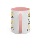 Hawaii Yellow hibiscus Mug, State Flower Floral Coffee Cup, 11oz Botanical Gift