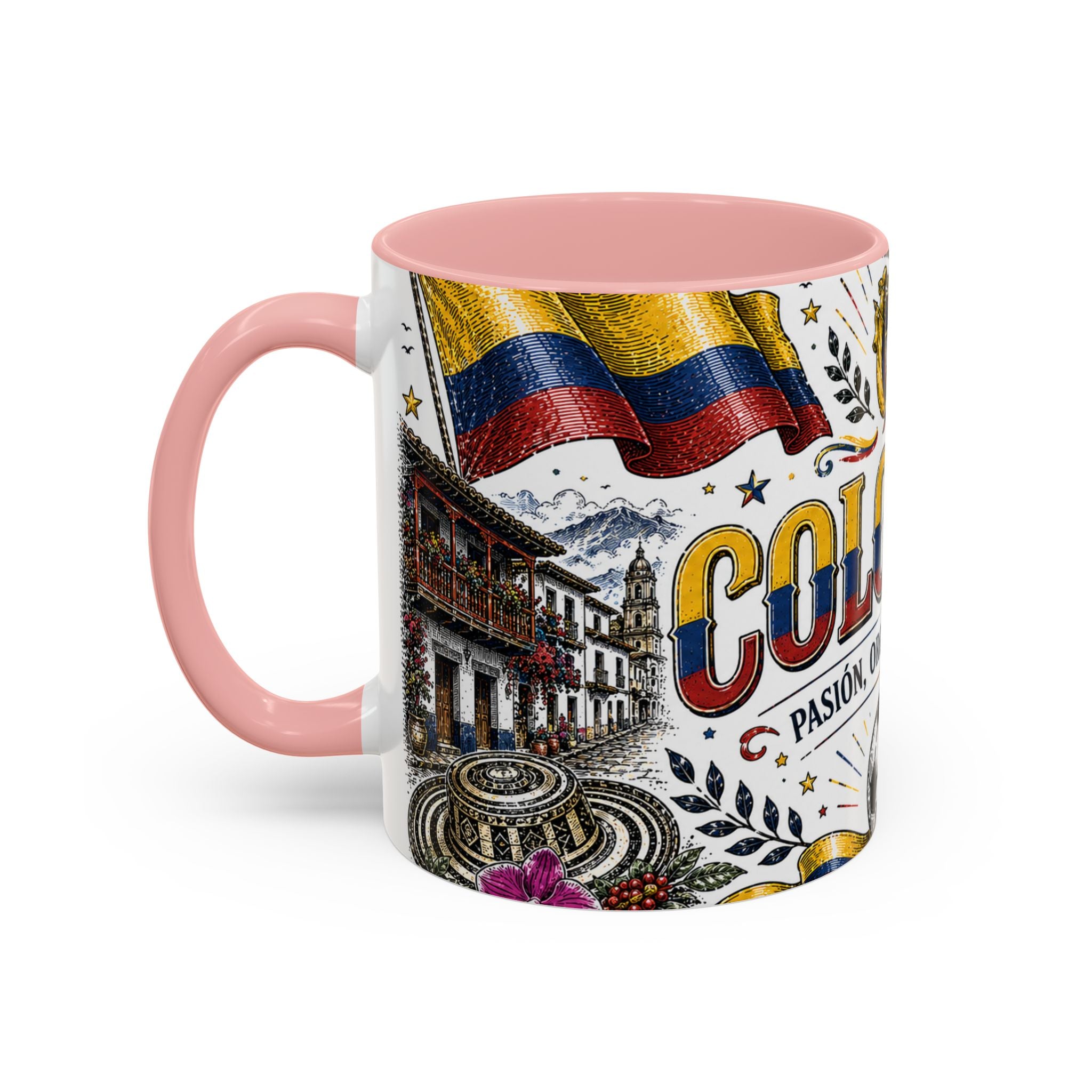 Colombia Soccer Coffee Mug | World Cup Fan Gift | Accent Color Ceramic 11oz 15oz Match Day Cup