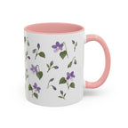Wisconsin Wood Violet Mug, State Flower Floral Coffee Cup, 11oz Botanical Gift