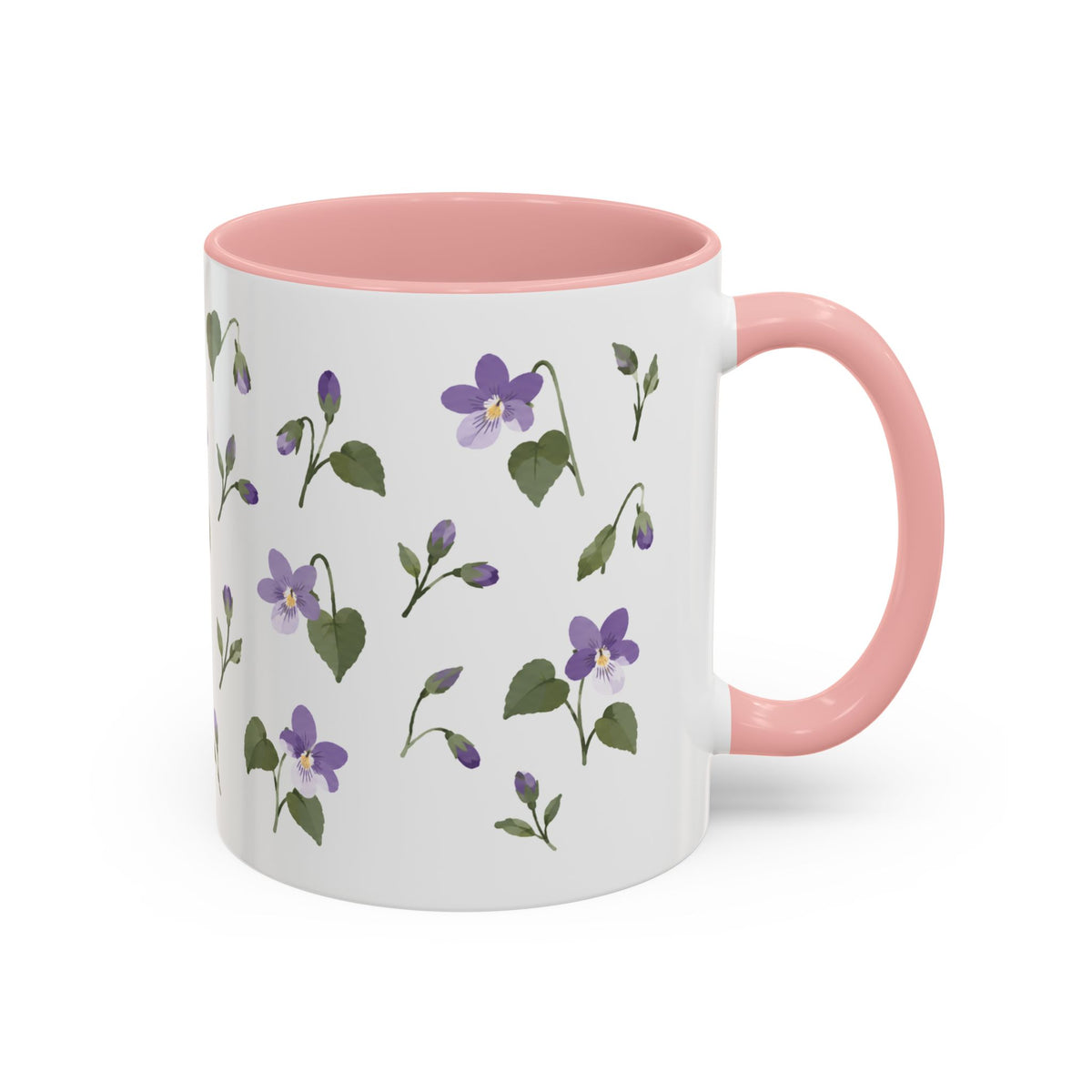 Wisconsin Wood Violet Mug, State Flower Floral Coffee Cup, 11oz Botanical Gift