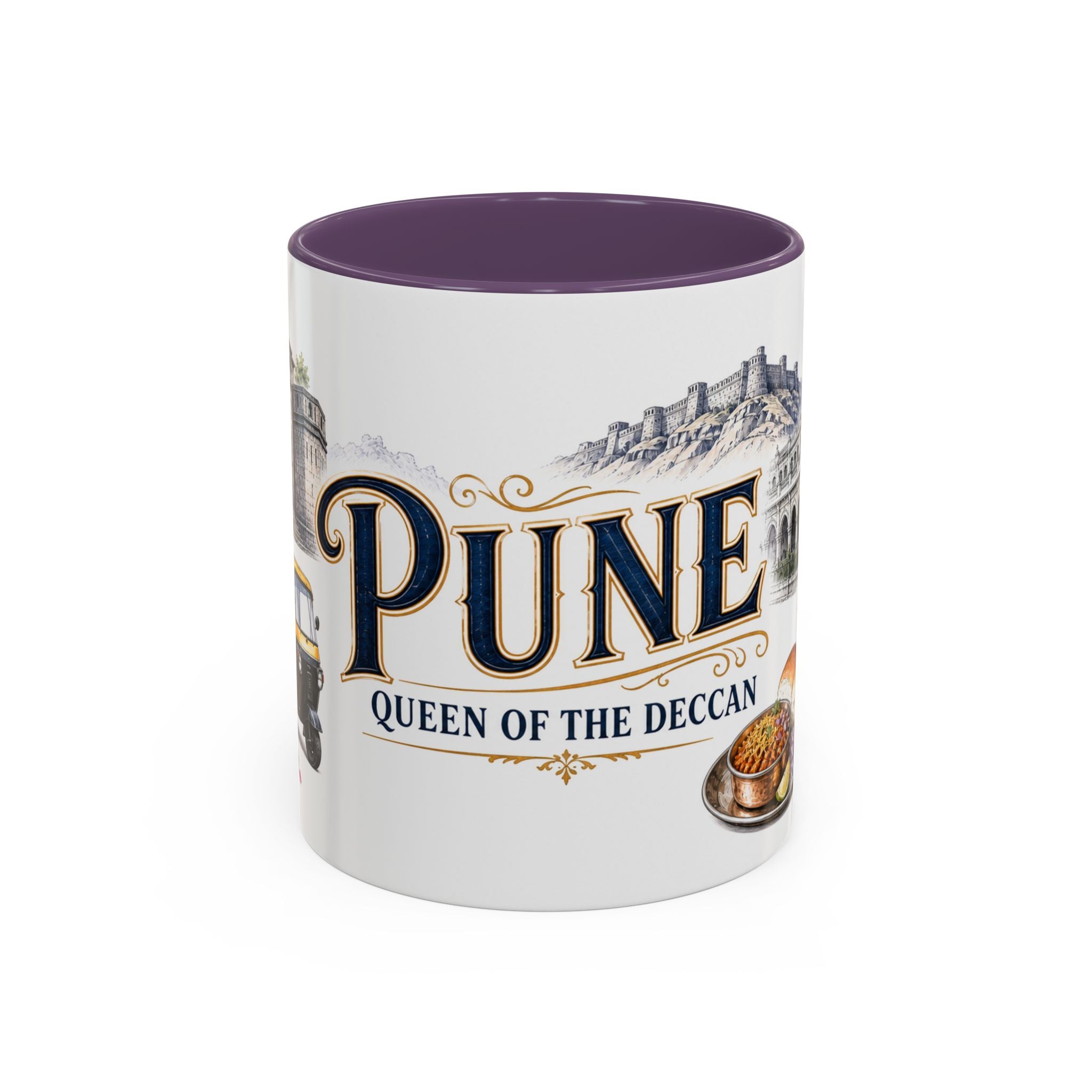 Pune Coffee Mug | India Travel Souvenir | Vintage Illustrated City Gift | 11 oz 15 oz Accent Mug