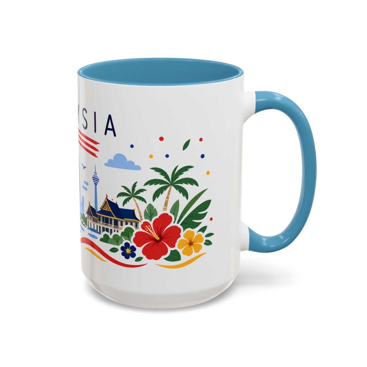 Malaysia Coffee Mug | Travel Souvenir Accent Mug | Country Gift Ceramic Cup 11oz 15oz