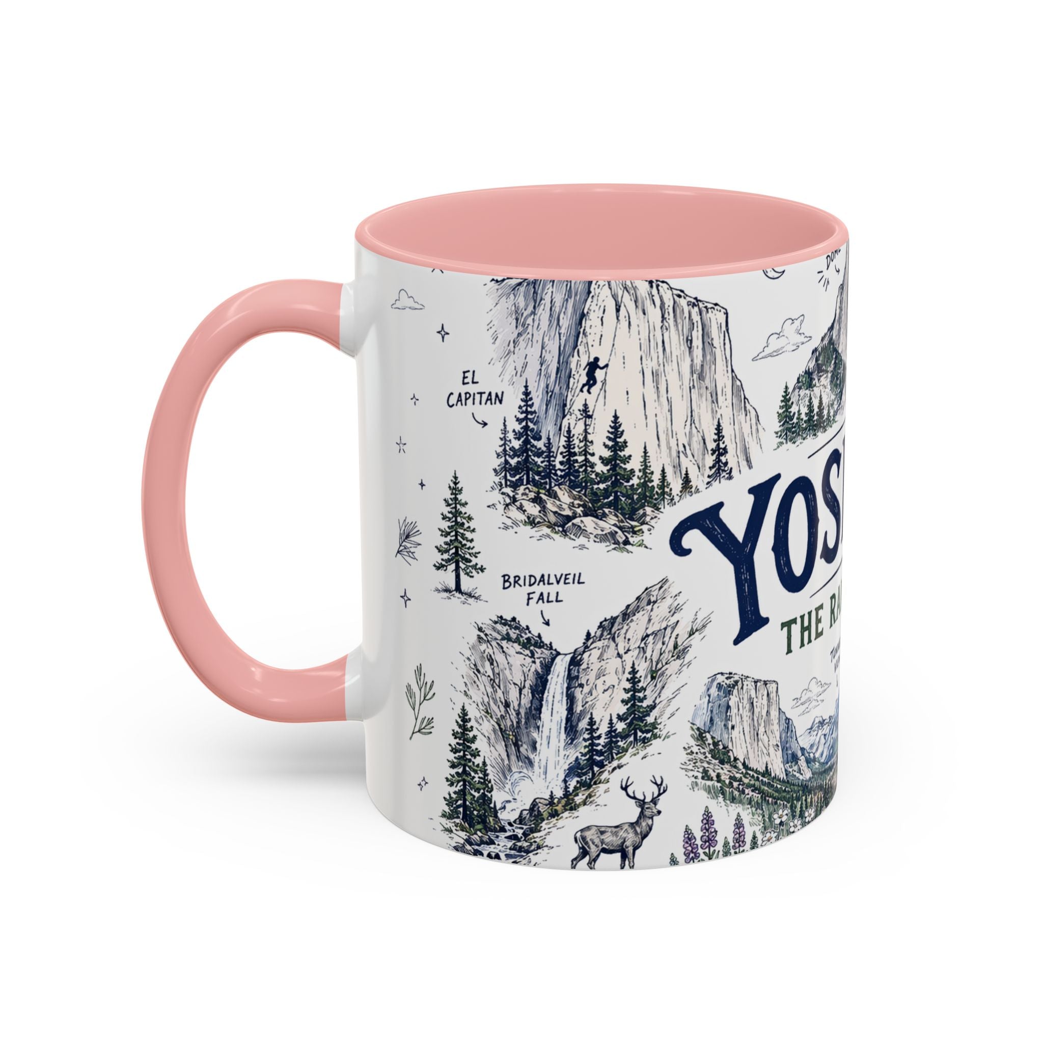 Yosemite National Park Coffee Mug | Hiking Camping Nature Gift | Accent Color Ceramic 11oz 15oz