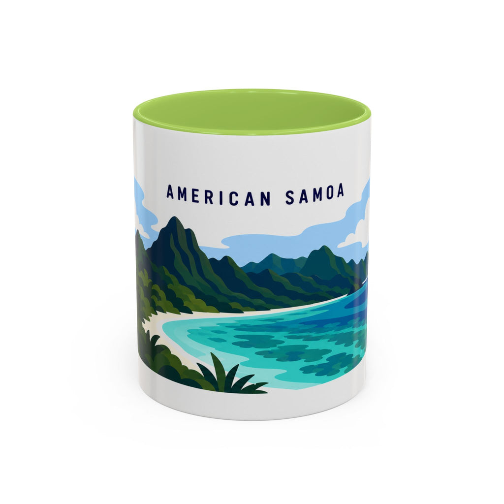 National Park of American Samoa Coffee Mug | Solid Color Block Park Souvenir | 11oz 15oz Accent Mug