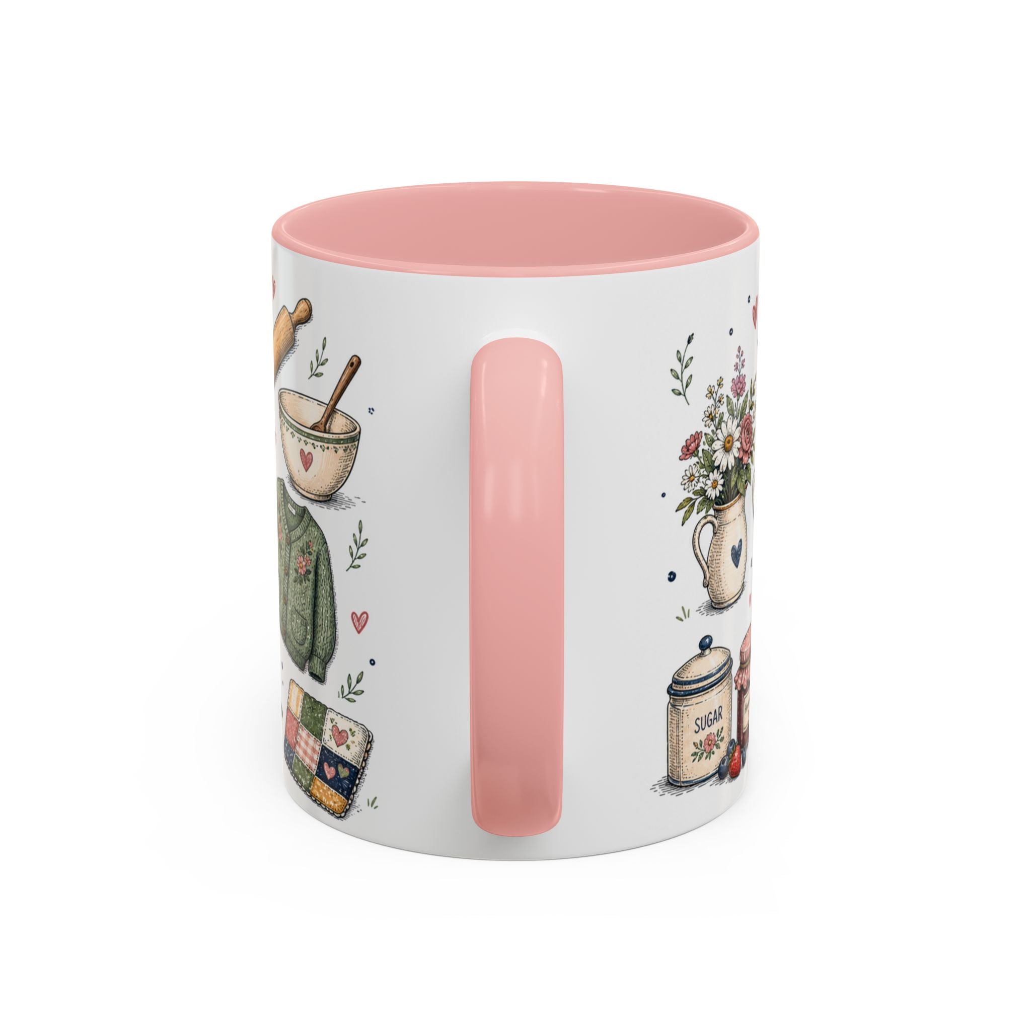 Grandma Makes Life Sweeter Coffee Mug | Gift From Grandkids | Accent Color Ceramic 11oz 15oz
