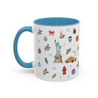 New York City Christmas Mug | Watercolor City Souvenir | Ceramic Coffee Cup