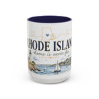 Rhode Island State Map Mug | Botanical Seaside Accent Cup (11oz or 15oz)