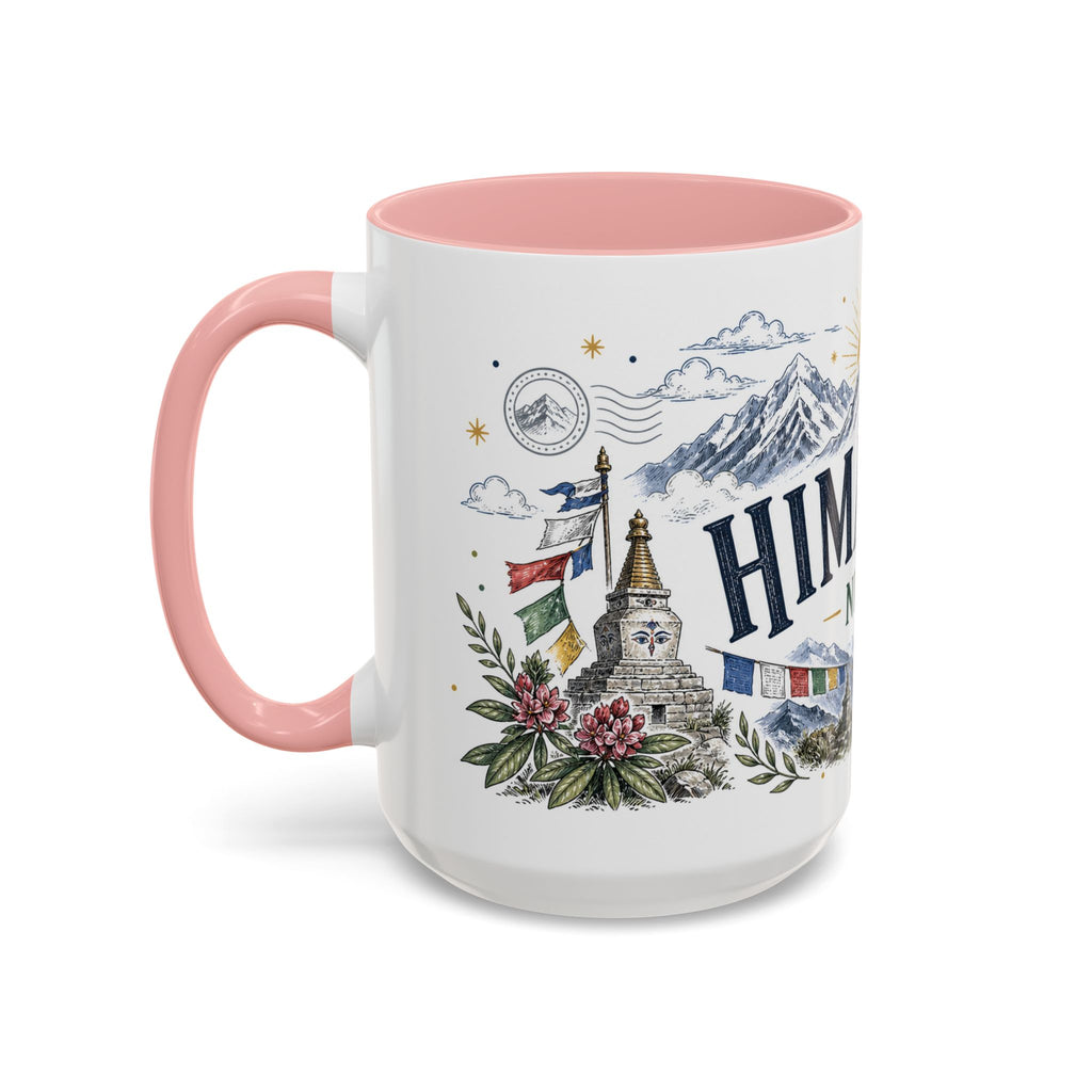 Himalaya Coffee Mug | Travel Destination Souvenir Gift | Accent Color Ceramic 11oz 15oz