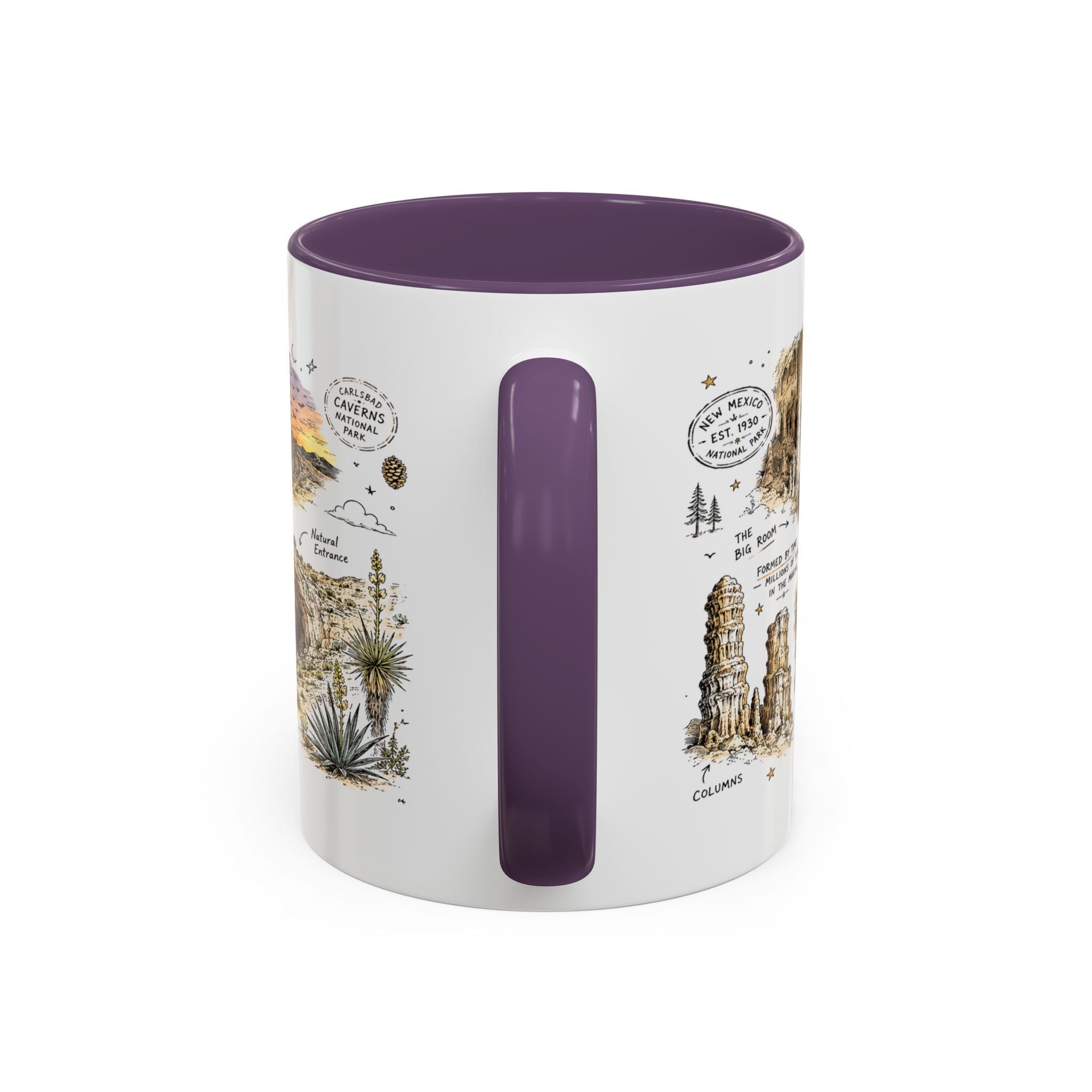Carlsbad Caverns National Park Coffee Mug | New Mexico Cave Exploration Bat Gift | Accent Color Ceramic 11oz 15oz