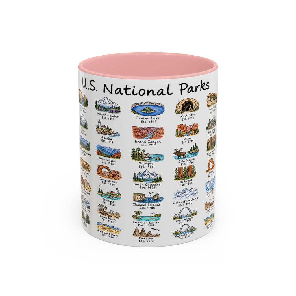 63 National Parks Mug | U.S. Parks Coffee Cup | Park Bucket List Gift | Road Trip Hiking Camping Souvenir